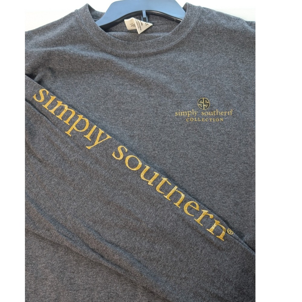 Simply Southern Collection Merry Bright Pig Christmas Long Sleeve Top - Medium - Picture 5 of 8